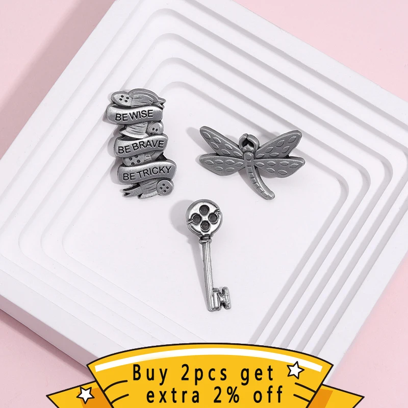 Custom Warm Positive Quotes Enamel Pins Be Wise Be Brave Be Tricky Dragonfly Brooches Lapel Badges Jewelry Gift For Funny Friend