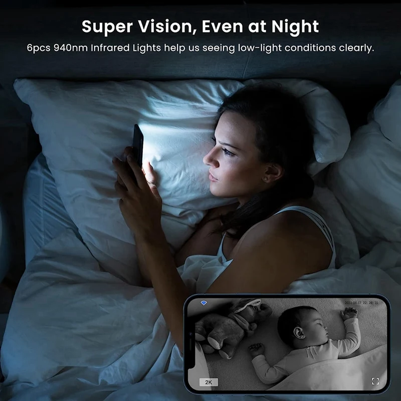 屋内セキュリティカメラ,家庭用,電話アプリケーション,2kカメラ,ホルダー,犬,ペットに適しています