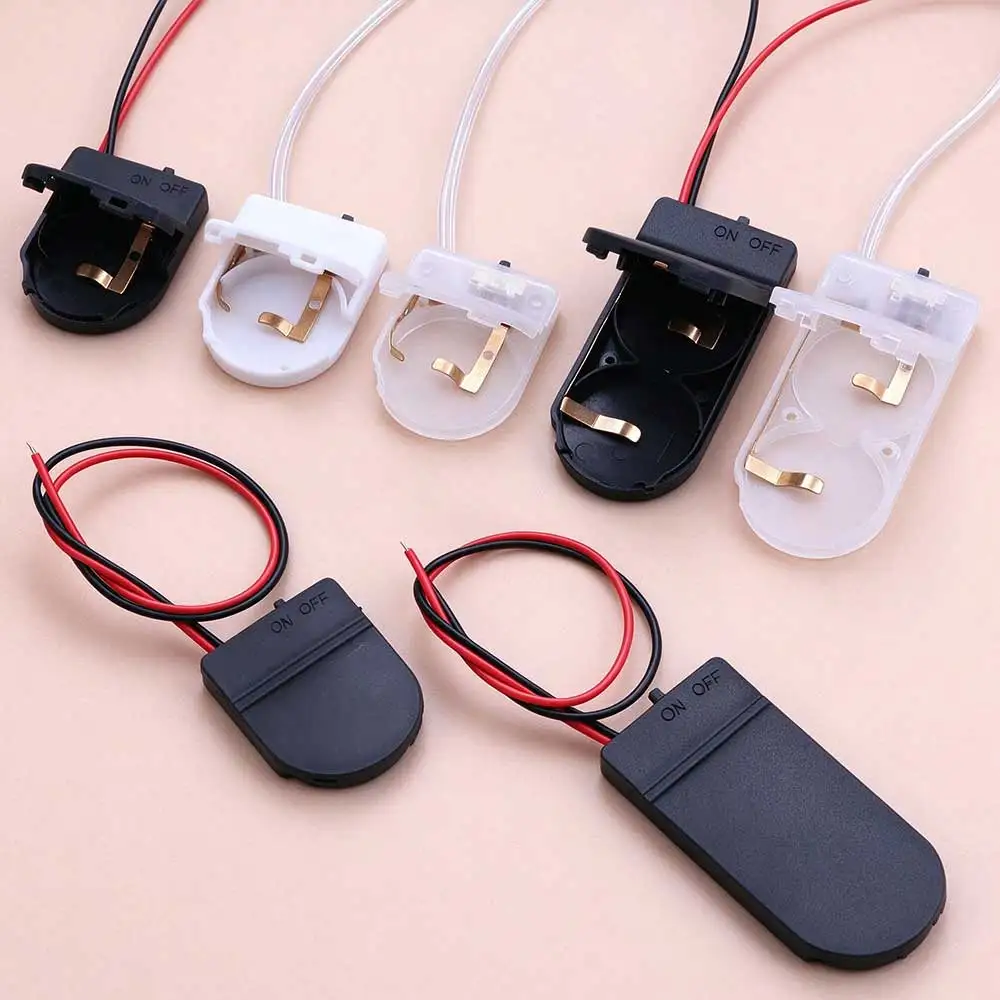 YanXi 5pcs CR2032 Battery Holder Button Coin Cell Battery Socket Case With ON/OFF Switch Wire 3V 6V Battery Storage Box