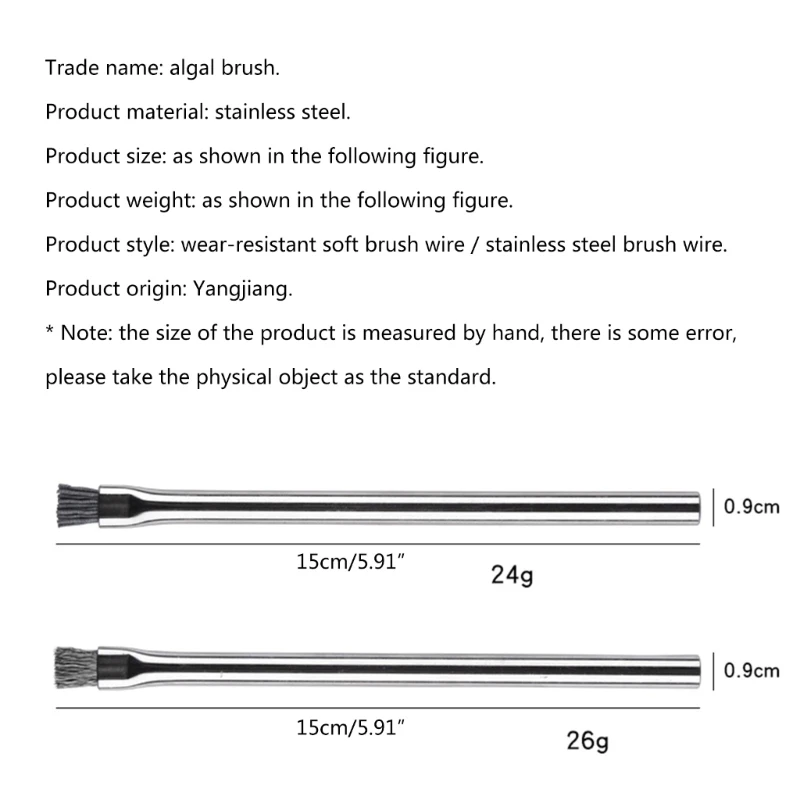 Aquarium Algae Brush Aquarium Accessory Fish Cleaning Tool Stainless Steel Hard Water Cleaner Remover Plant