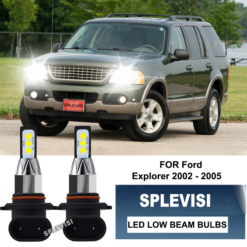 

2X 9006 HB4 LED Headlight Low Beam Bulbs IP67 Level Kit For Ford Explorer 2002 2003 2004 2005 Expedition 2003 2004 2005 2006