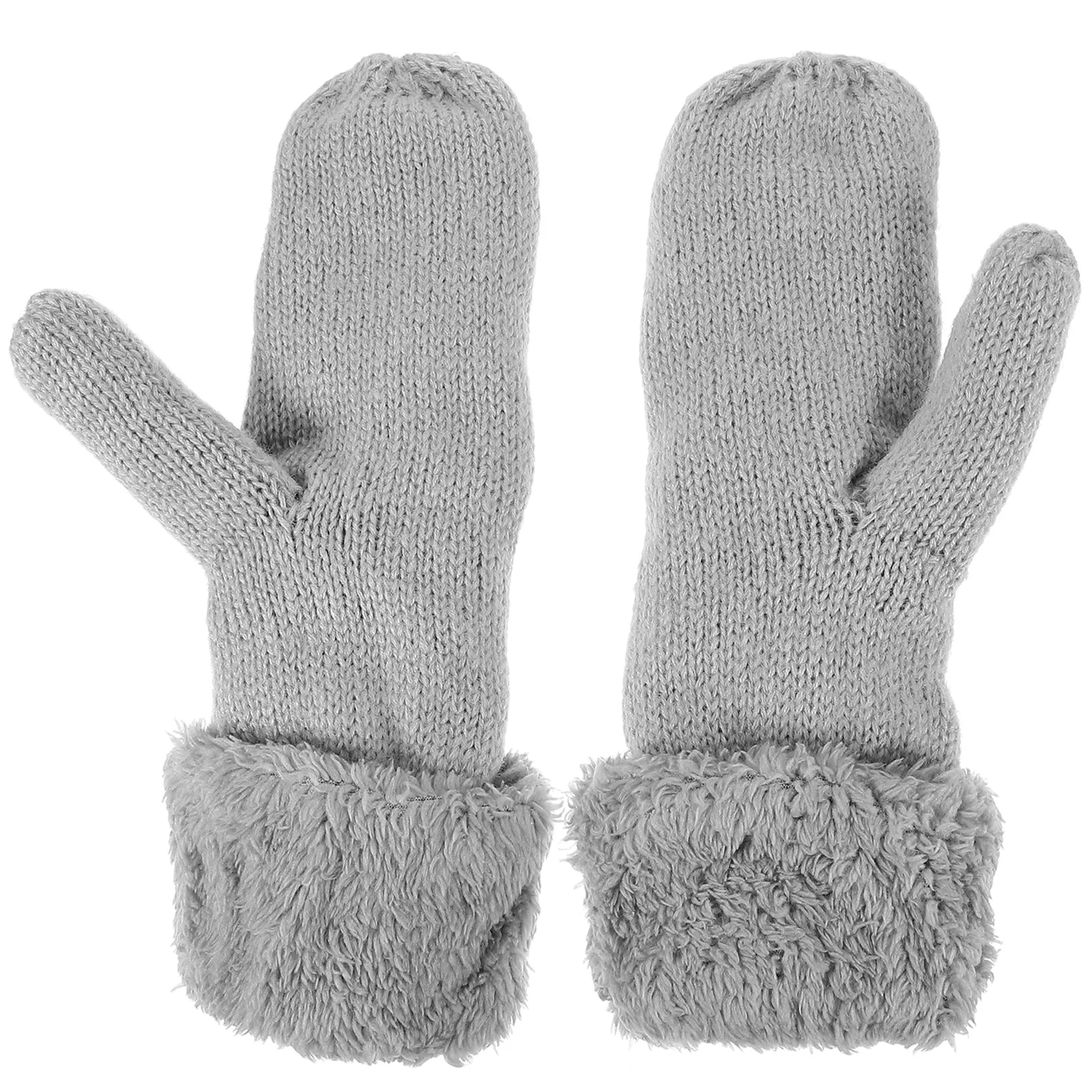 

Hand Woven Acrylic Warm Winter Gloves Thick Knit Adult Thermal Mittens for Skiing Snowboarding Ice Skating OutdoorWarm Lining