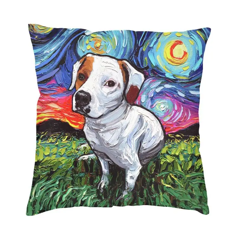 

Nordic Starry Night Pitbull Mix Cushion Covers Soft Pet Dog Lover Throw Pillow Case for Sofa Square Pillowcase Home Decorative