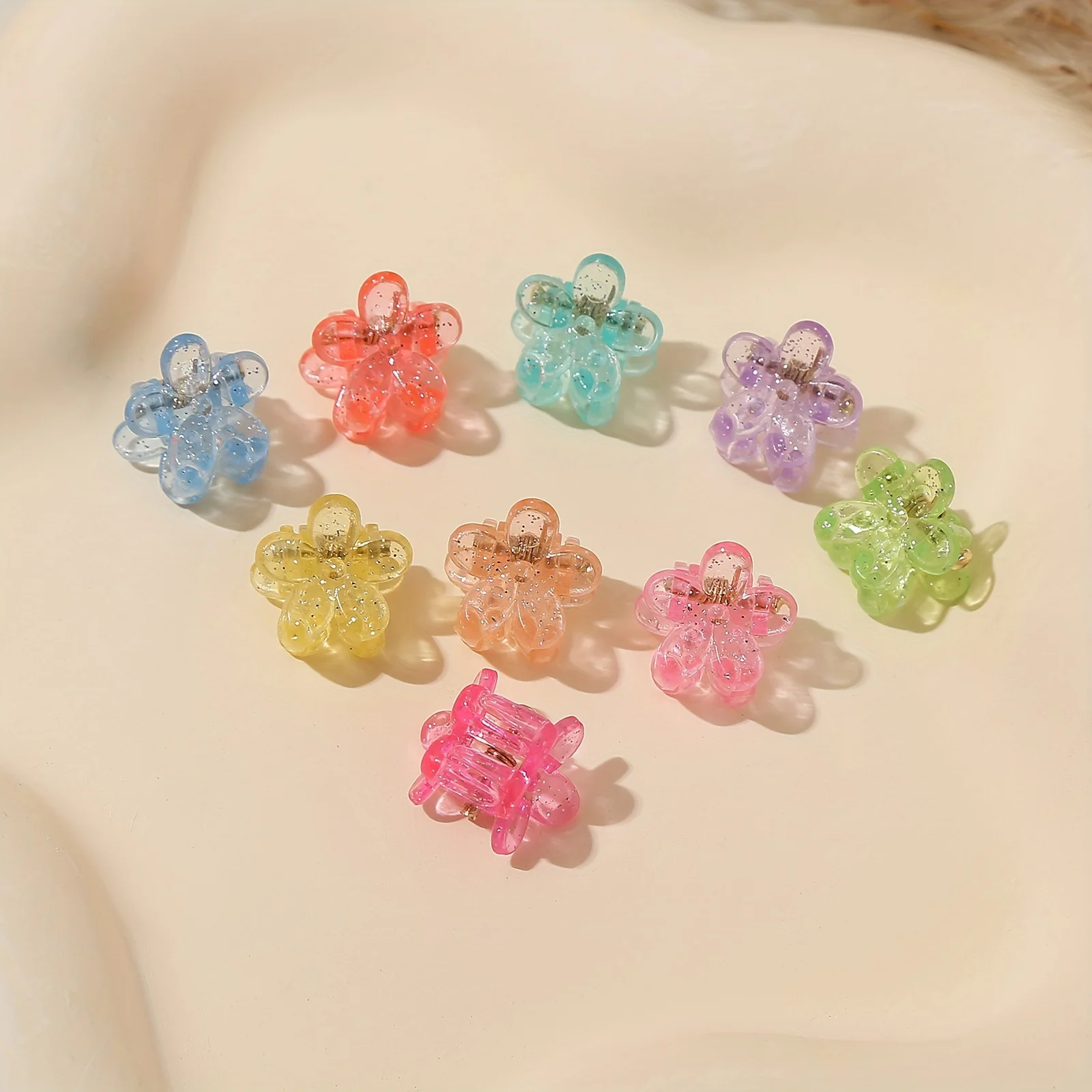 50pcs colorful flower mini hair claws princess hair clips cute girl hair clips side clip hair accessories suitable for campus - view 4
