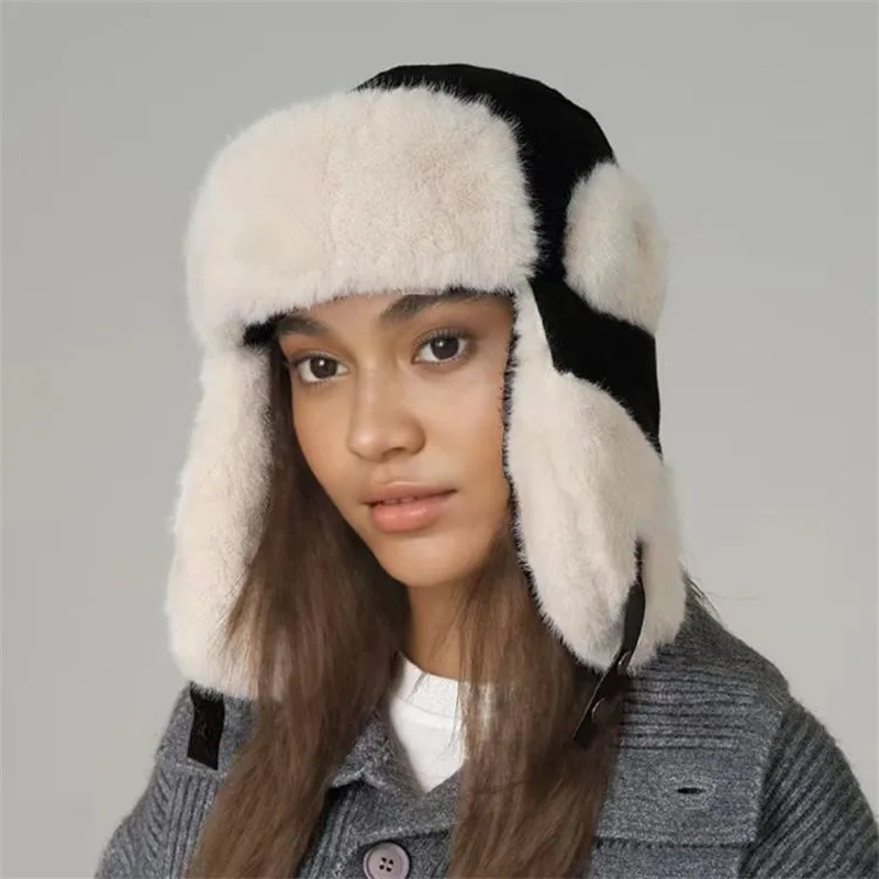 

Winter Windproof Hat Cycling Imitation Rabbit Fur Thick Warm Earmuffs Men and Women Ski Flying Hat