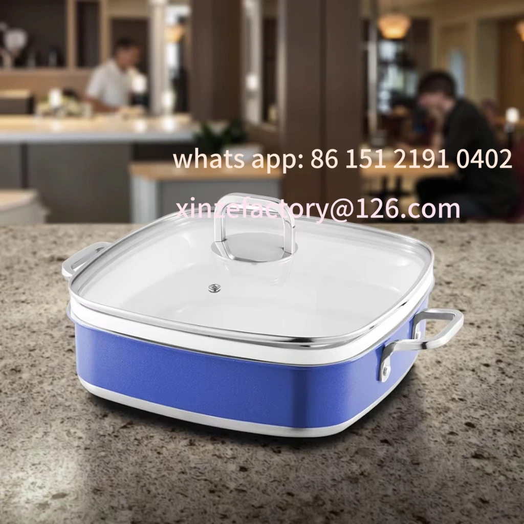 

Customizable Double bottom buffet insulation pot Buffy furnace Color food insulation heating Commercial heating pot