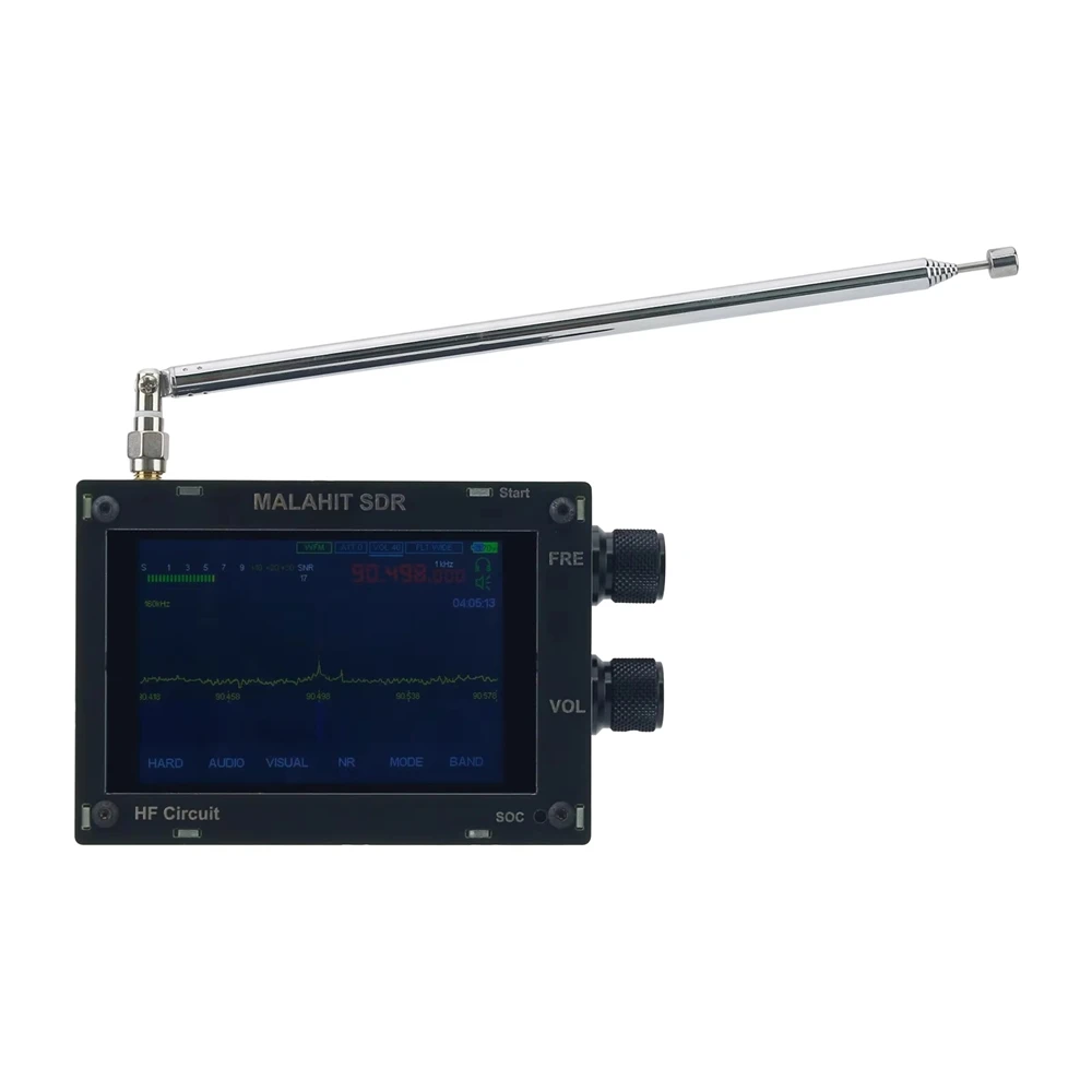 Hifi Audio MALACHITE SDR 50KHz-2GHz DSP Receiver Radio AM/SSB/NFM/WFM with Speaker Black