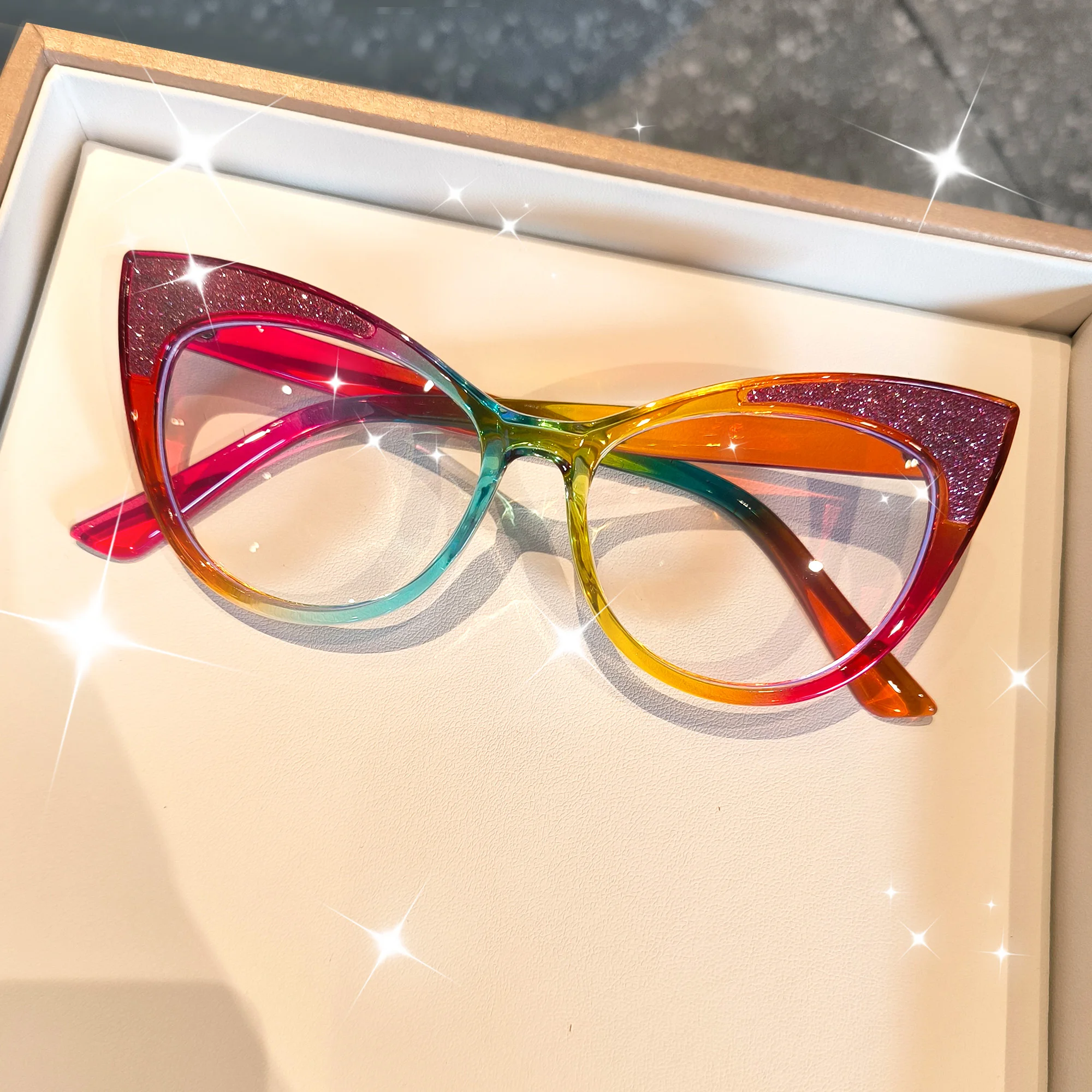 Trendiger Katzenaugen-Brillenrahmen, geeignet für Büro, Netz, Handy, TV-Nutzung, perfekte Geschenke für alltägliche stilvolle Accessoires – Detail 4