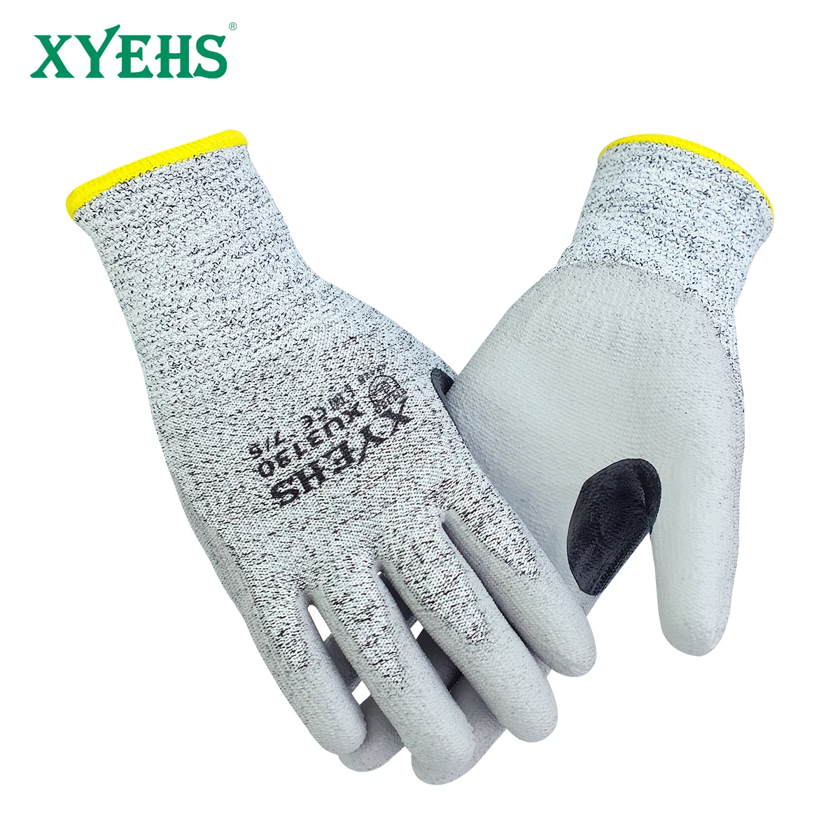 

XYEHS Level B Cut-Resistant Work Gloves, PU Coated, Reinforced Crotch, Anti-Slip for Automotive/Metalworking/Construction