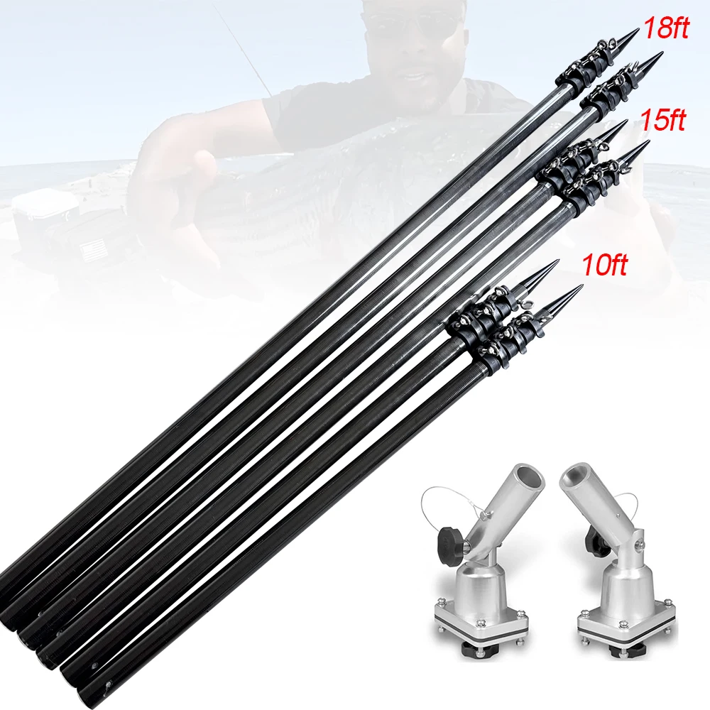 High Strength Different Length Telescopic Carbon Fiber Outrigger Poles With Base