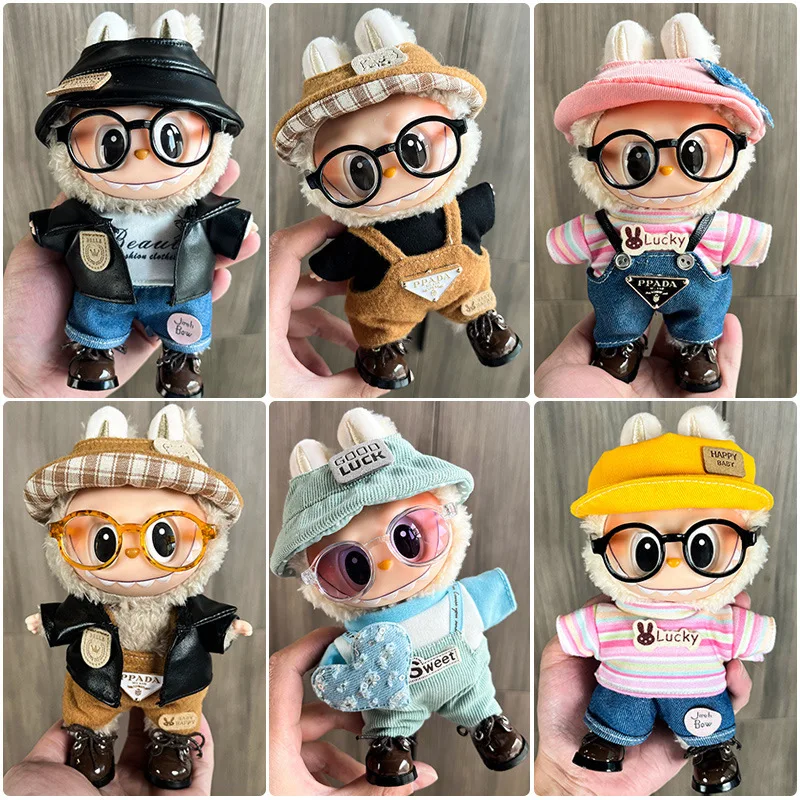 Labubu Blind Box Hängende Puppenkleidung Set 17 cm Plüschtier Tragbares Kostüm Spielzeugfigur Sammlerstück Animation Derivativ