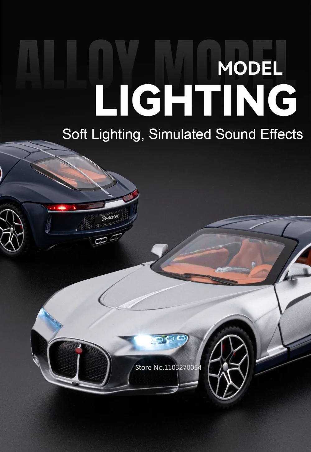 1:32 Atlantic Tourbillon Automodell Legierung Druckguss Spielzeug Türen geöffnet Sound Licht zurückziehen Miniaturmodelle Bürotisch Ornamente – Detail 6