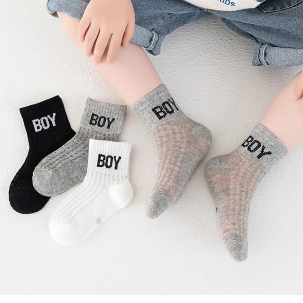 

3pair/bag Children's socks Boys Summer mesh short socks kids boy sports socks Large children boys cotton socks cool