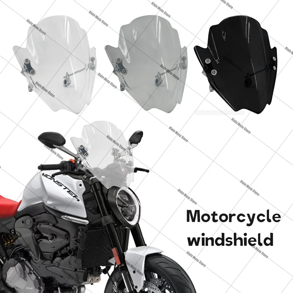 FOR Ducati MONSTER 950 Monster 937 new Adjustable Windshield Universal Motorcycle Windscreen Deflector  Diameter 22.25.28MM