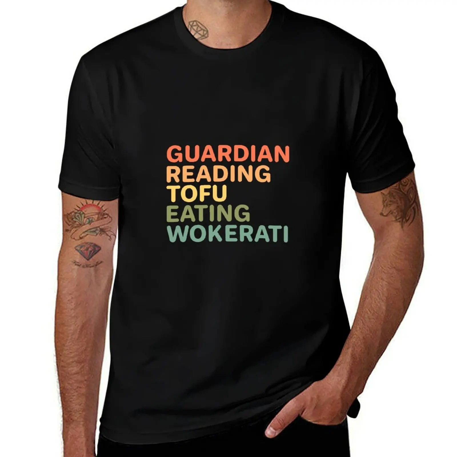 

Guardian Reading Tofu Eating Wokerati T-Shirt t shirt personalised mens graphic t shirts t shirt custom print T-Shirt