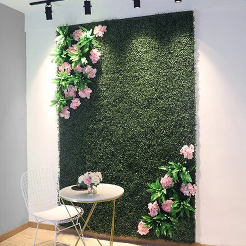 Custom Size Artificial Plant Wall Lawn, Green Plant Background Wall, Home Garden, Wedding Decoration, Plastic Lawn