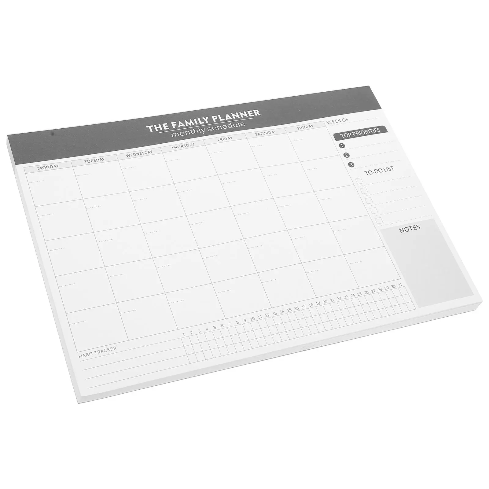 Monthly Plan Notepad Tracker Large Planner Planning Daily Student Notebook Task Agenda Checklist Tearable