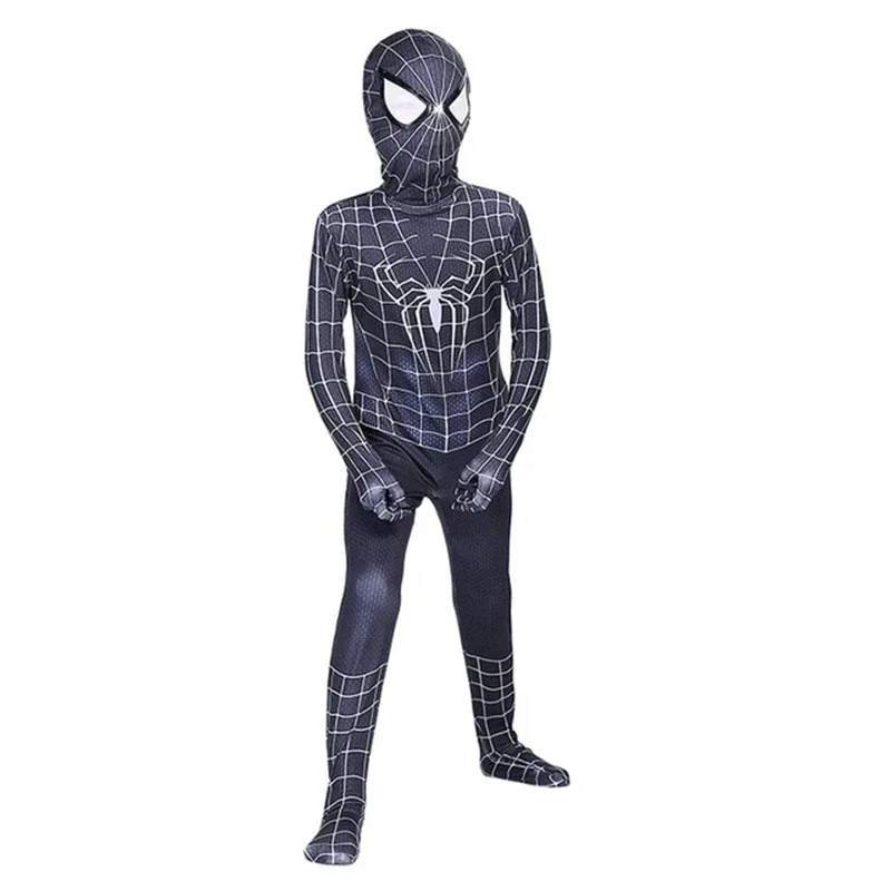 Spiderman Cosplay Costume para Crianças, Spider Man Into The Spider Verse Bodysuit, Miles Morales Macacões, Trajes de Halloween