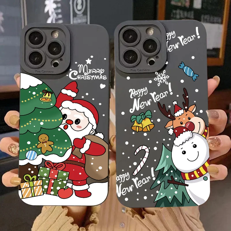 

Cute Santa Claus Silicone Phone Case For Samsung Galaxy S23 Ultra S22 Plus S21 S20 FE A32 A52 A13 A33 A53 A14 A34 A54 5G Cover