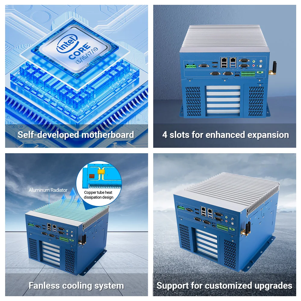 High-Speed Processing Industrial Mini PC DDR4 RAM Fanless Intel 12th Gen Alder Lake I3/I5/I7/I9 Embedded Computer Windows/Linux
