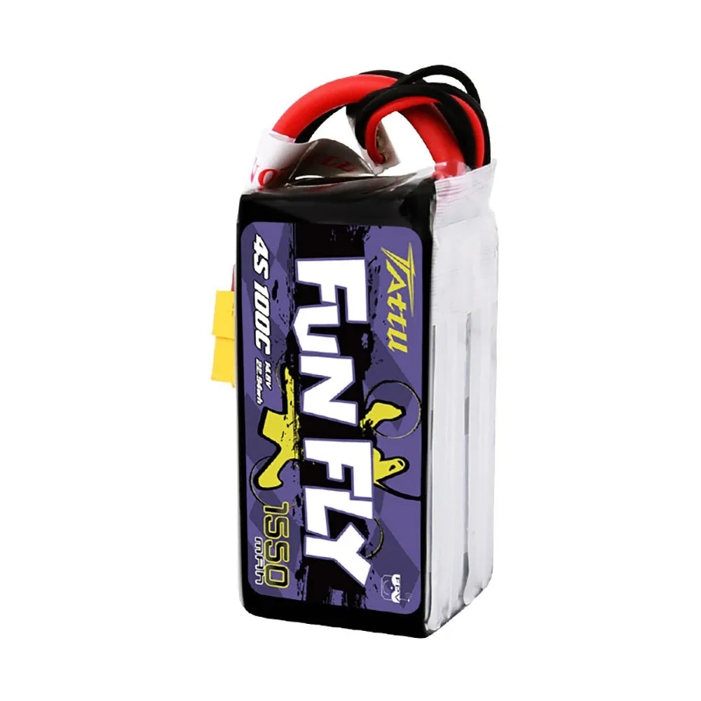 TATTU FUNFLY 4S 14.8V 1550mAh 100C 4S1P Lipo Battery XT60 Plug for RC Drone FPV Racing