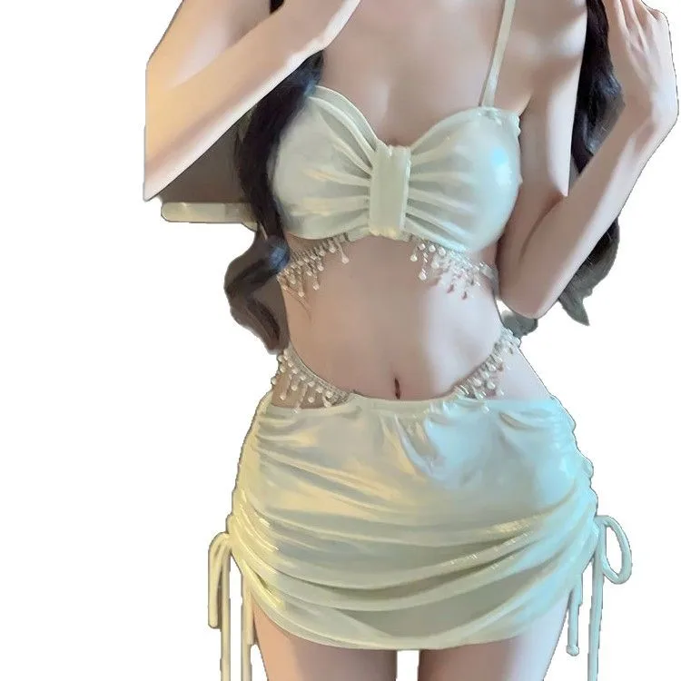 2025 新しいビキニ水着女性のセクシーな 3 点セット水ダイヤモンド純粋な欲望高級休暇浸かり温泉休暇