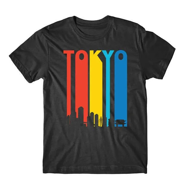 Tokyo T Shirt For Men Retro 1970'S Style Japan Cityscape Downtown Skyline