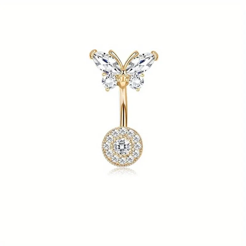 Gold Plated Belly Button Ring, Classic Navel Jewelry