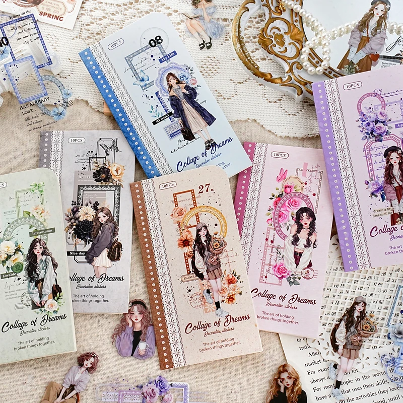 

12 упаковок/лот, романтическая деконструкция серии, милая милая ретро декоративная наклейка для домашних животных