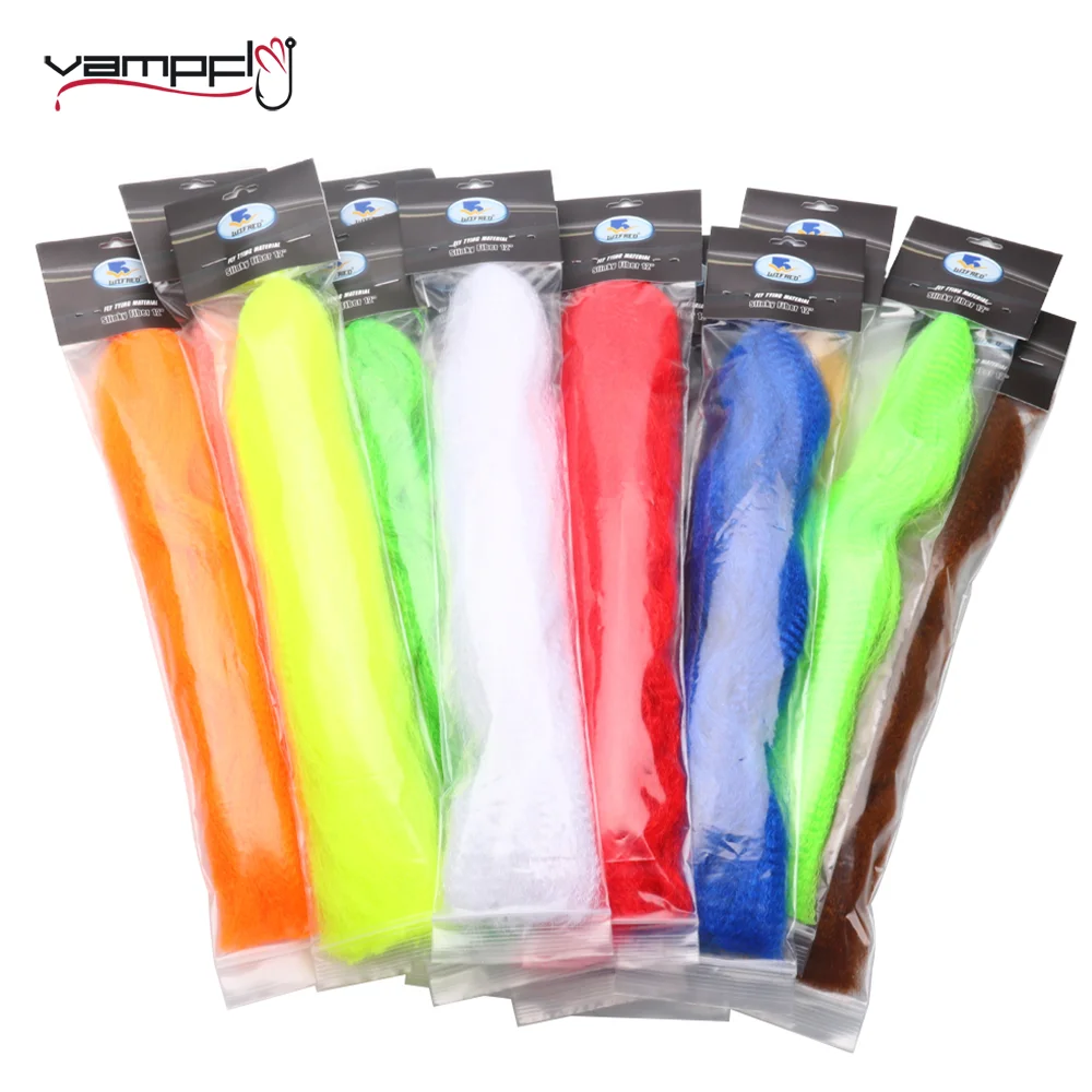 Vampfly Crimped Slinky Fiber Kinky Minnow Fibers Long Synthetic Hair Fly Tying Materials For Streamer Flies Trout Fishing Lure