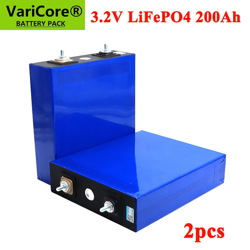 2 baterias do fosfato do ferro do lítio da bateria 3.2v 200ah lifepo4 dos pces 3.2v para o carrinho de golfe fora-estrada do vento solar dos campistas de 12v livre de impostos