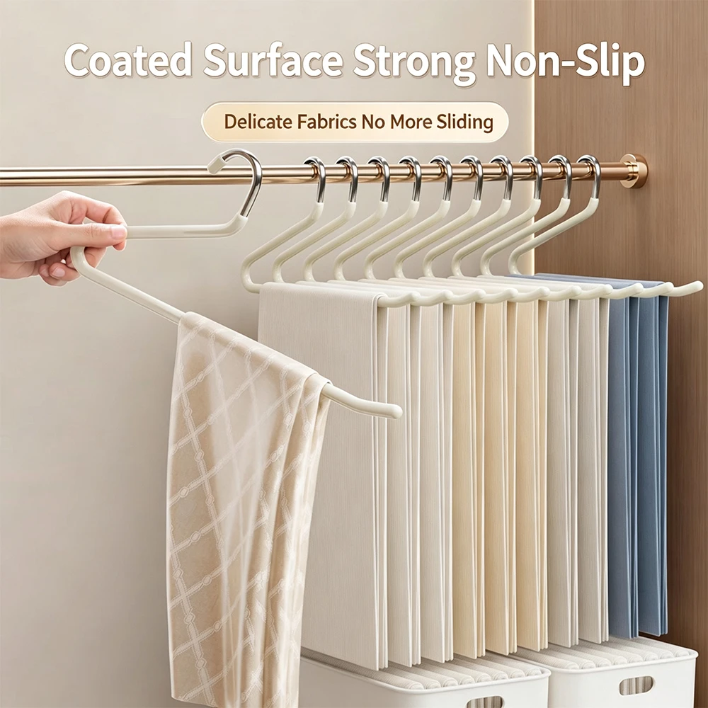 Goose Shape Z Pants Hanger Non Slip Solid Trousers Rack, Forward Reverse 2 Styles, Space Saving Wardrobe Pants Organizer