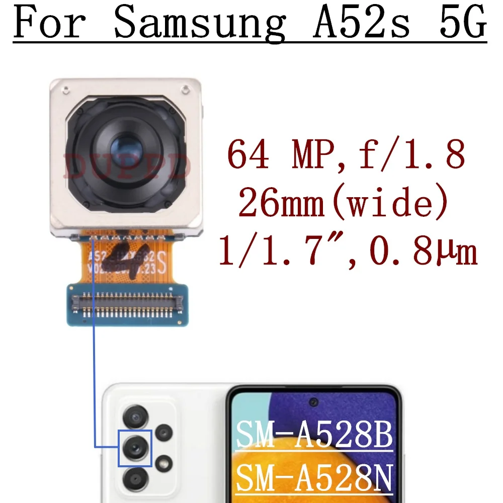 Front Rear Camera For Samsung Galaxy A52s 5G SM-A528B A528N  Back Wide Macro Depth Main Camera Module Flex Cable