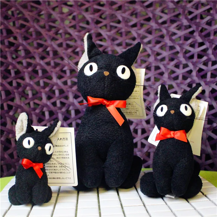 Kiki Anime gato negro Gigi juguete de peluche adorno colgante bruja entrega Kitty muñeco de peluche suave decoración del hogar y juego de niños