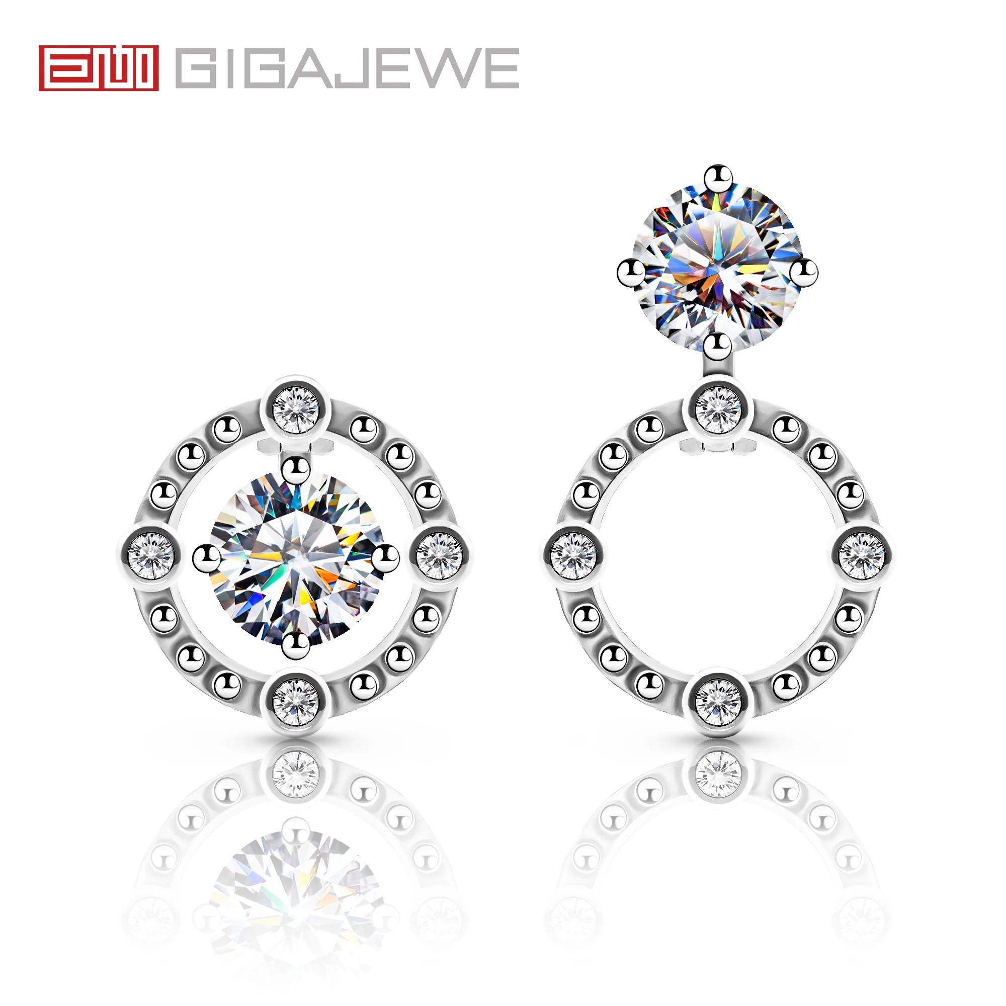 

Серьги GIGAJEWE с муассанитом для девочек, подарок, цвет D, VVS1, всего 0,8 карата, серебро 925 пробы, 18-каратное позолоченное бриллиантовое тестирование, проданные ювелирные изделия для женщин