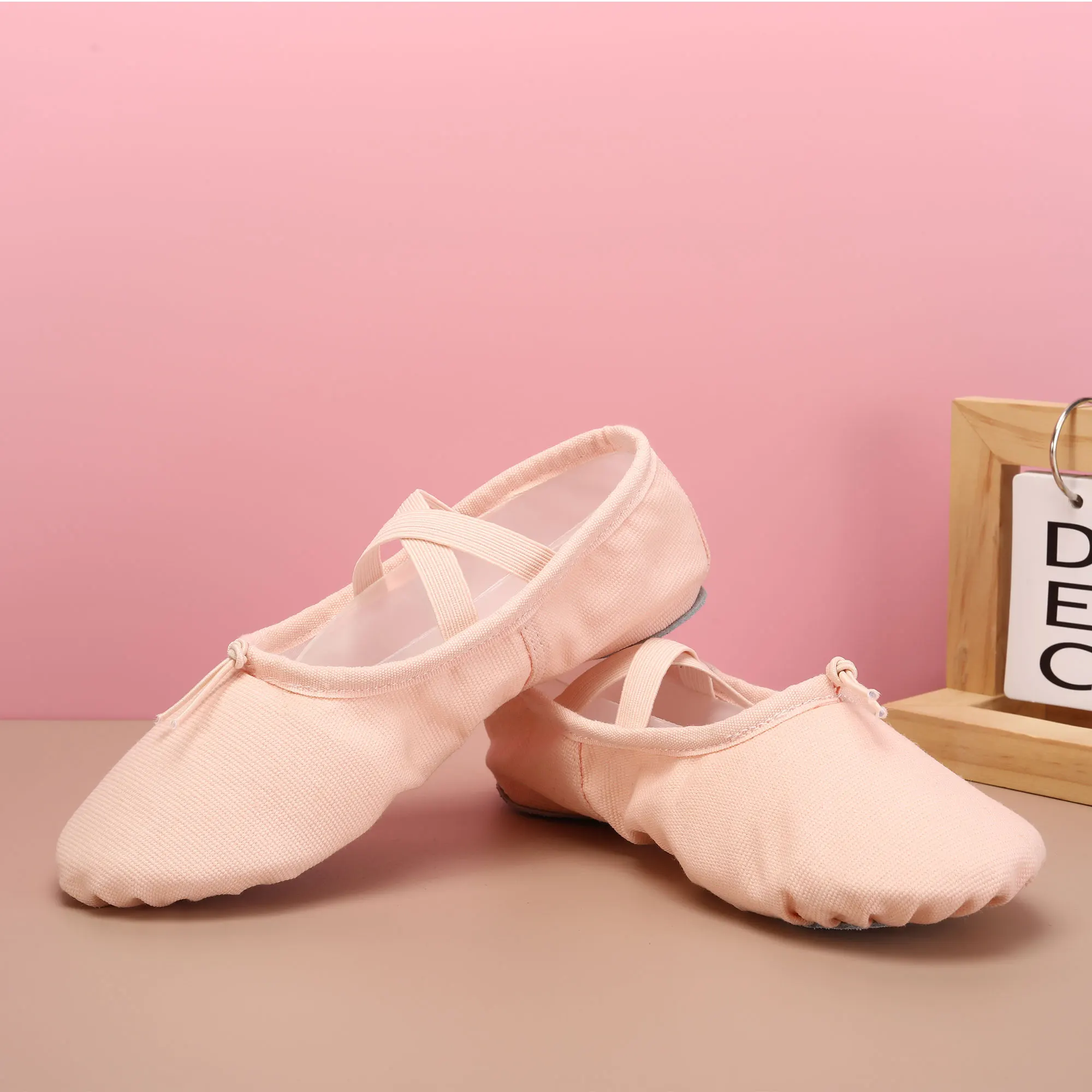 Flat Girls Ballet Shoes Canvas Black Pink Soft Ballet Belly Gym Yoga Practise Dance Shoes Kids Woman Dance Slippers