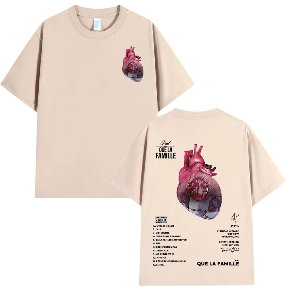 French Rapper PNL Que La Famille Le Monde Chico Album T-shirt Men Women Hip Hop Fashion Cotton Short Sleeve T-shirts Streetwear view 5