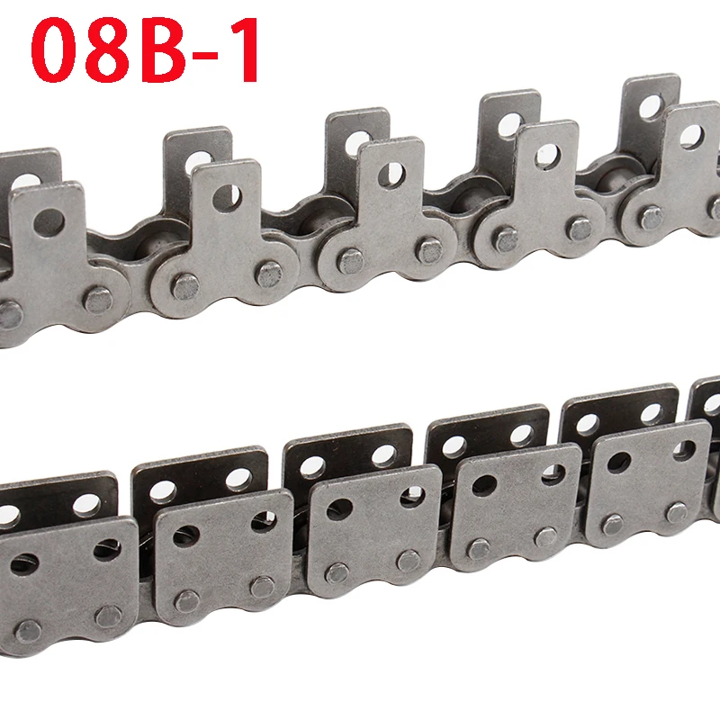 1.5 Meter Straight Plate Chain 08B-1 Single Double Hole Drive Roller Chain Machine Transmission Conveyor Chain With Double Wings