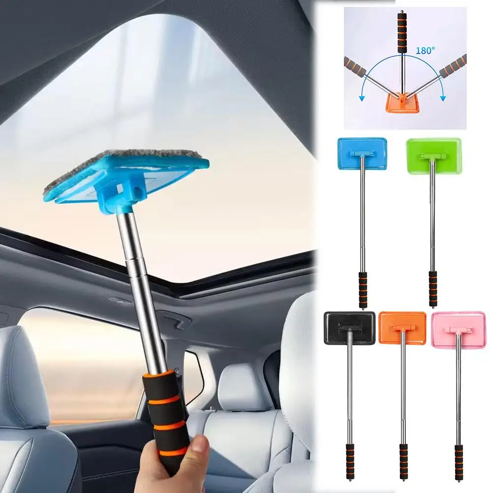سيارة تلسكوبي مرآة الرؤية الخلفية ممسحة مرآة السيارات تلسكوبي زجاج النافذة أدوات الزجاج يده تنظيف ممسحة J7G5 #1