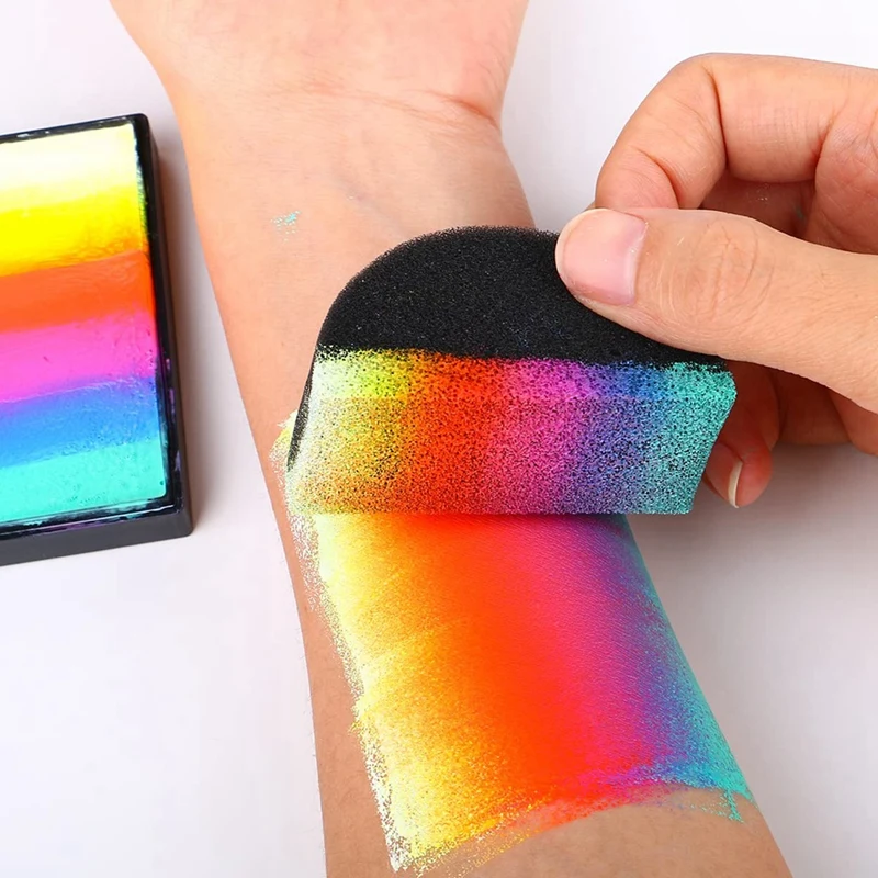 Schmink Sponzen Schminken Zwarte Sponzen Hoge Dichtheid Voor Kunstwerk En Bodypaint (10 Bloemblaadjes 10 Halve Maan) Duurzaam