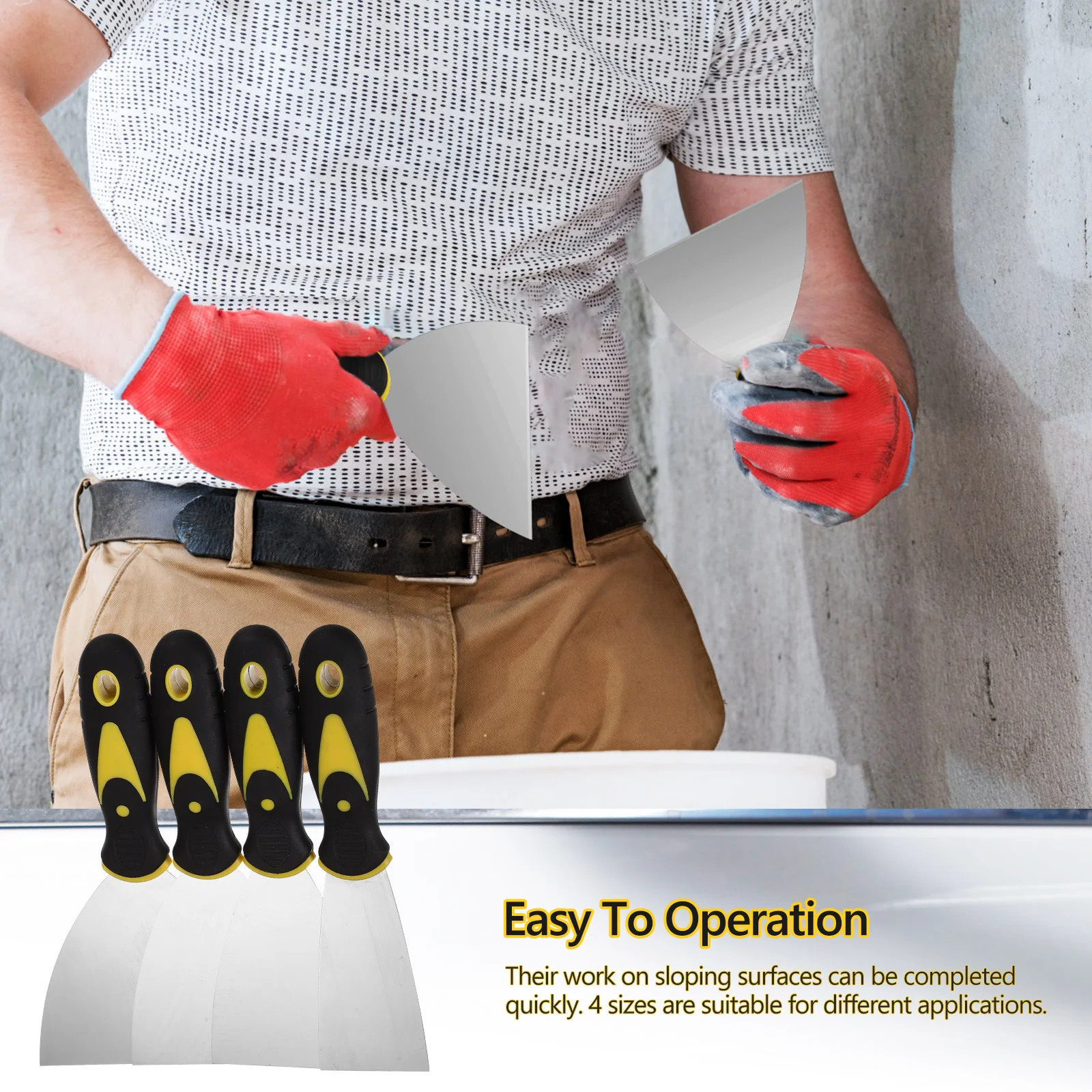 8 قطعة علبة زيت مكشطة مجموعة الفولاذ المقاوم للصدأ ملاعق مرنة لإصلاح الجدار أدوات الحوائط الجافة أدوات إزالة التصحيح مكشطة