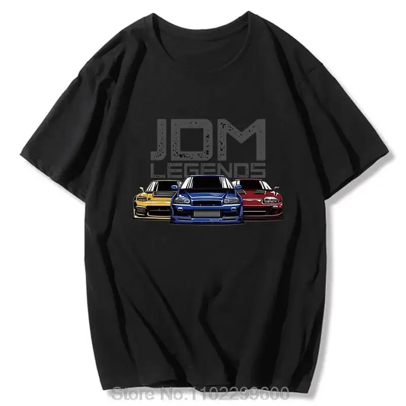 JDM Legends T Shirt Men Initial D New Summer Cotton Oversized Tops Casual Cool Car Print Short Sleeve Tees O-Neck Streetwear