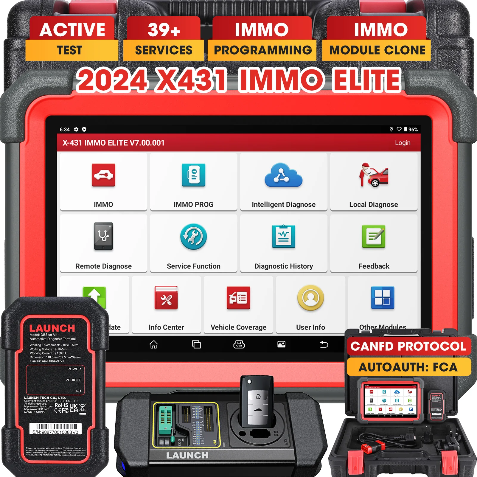 2024 Universal Launch X431 Immo Elite Key Programmer Tools Obd2 Vehicle Car Diagnostic Scanner Machine Tool For All Cars