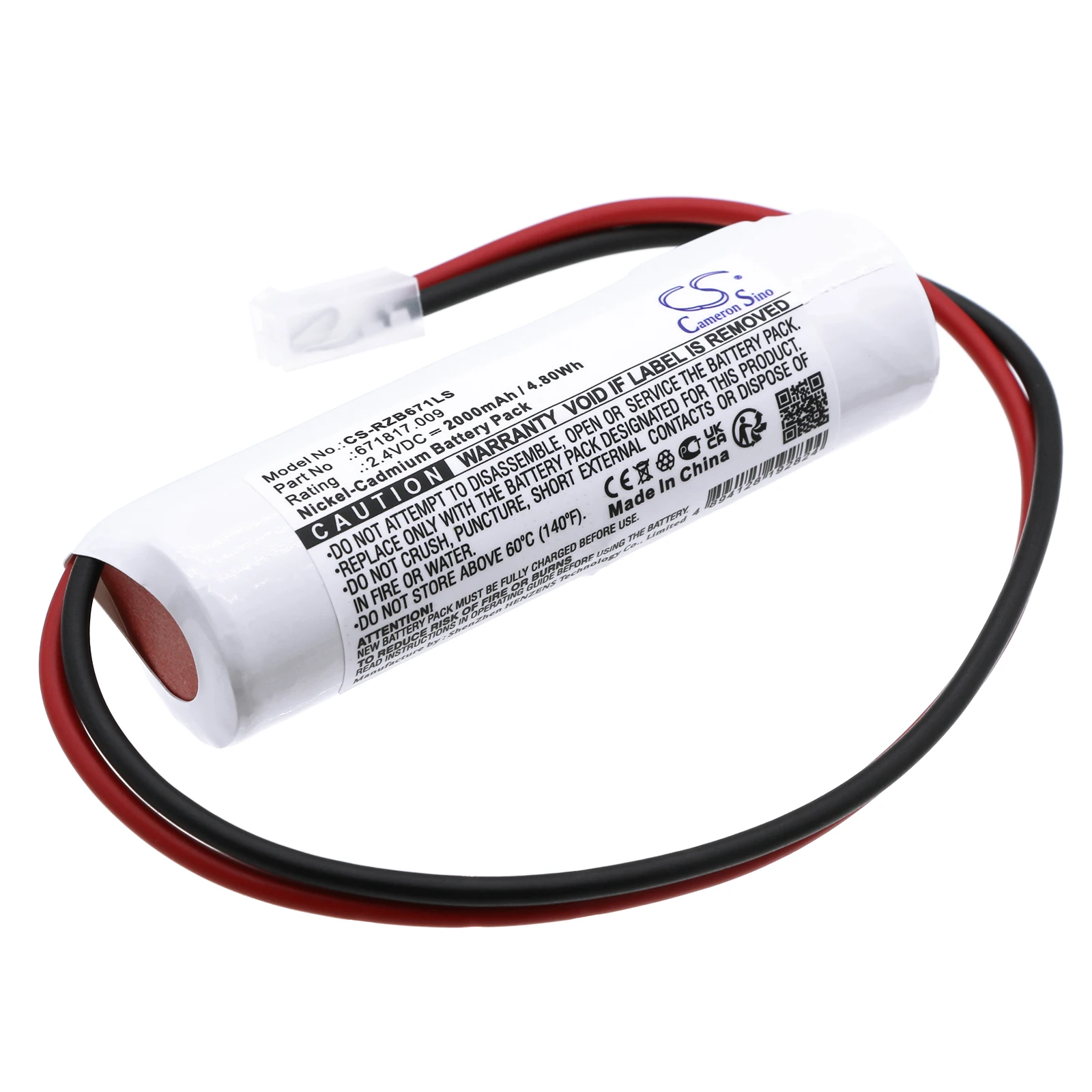 

Сменная батарея CS для RZB, Elubat Swiss, BST 671817.009, PN: 671817.009, 98100103, 663-0088-20.01, 42-2014, 2000 мАч / 4.8 Вт·ч
