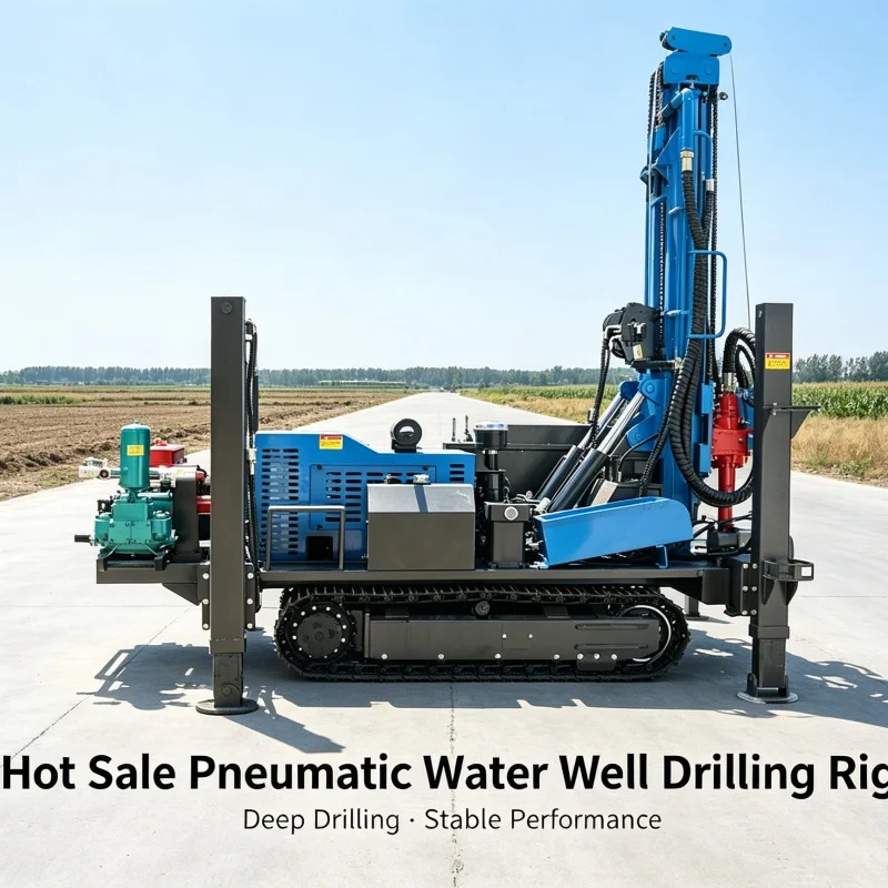 Customized Crawler Pneumatic Water Well Drilling Rig, Water Supply Drilling Machinery for Geological Rock Formations