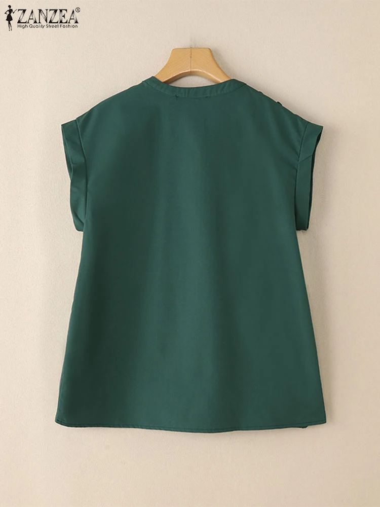 2025 letnia bluzka bez rękawów ZANZEA damska elegancka koronkowa patchworkowa koszula moda wakacyjne podkoszulki Casual O Neck praca Blusas