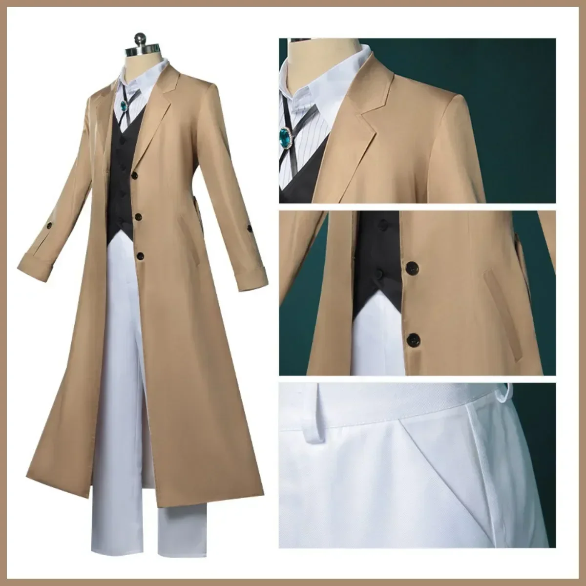 Аниме Бунго Бродячие Собаки Дазай Осаму Косплей Костюм Парик Длинный Тренч Униформа Наряды Мужчины Женщины Хэллоуин Карнавальный Костюм Партии