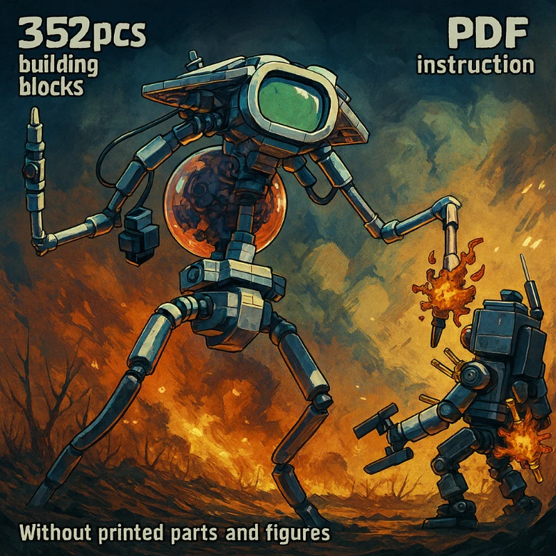 

Строительные блоки, игрушки, подарок, научная фантастика, робот, военные миры, мех, MOC, боевая машина, кирпичи