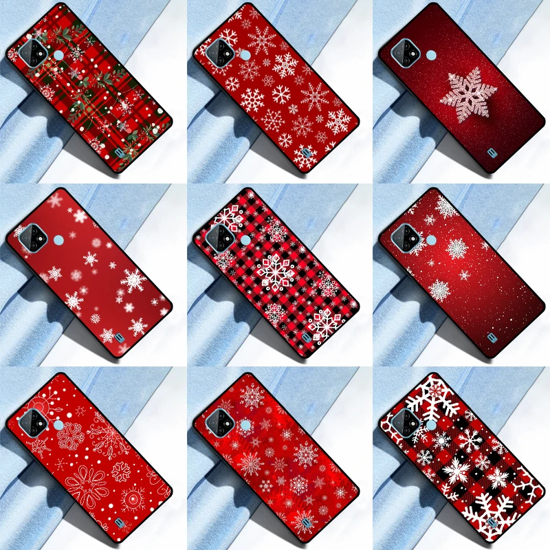 Winter Snowflakes Red Case For Realme C21 C21Y C25Y C25 C31 C35 C11 C15 8i 9i 8 9 Pro GT Master GT Neo 3 2T 3T