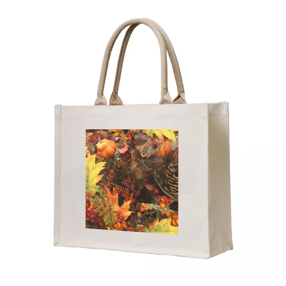 

Autumn Pine Cones and Fall Leaves Tote Bag canvas tote university shopper women cute